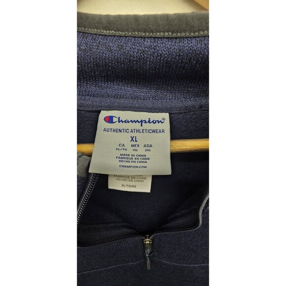 Cal Berkeley By Champion Blue 1/4 Zip Pullover Sweater Men's Size XL - Picture 5 of 9